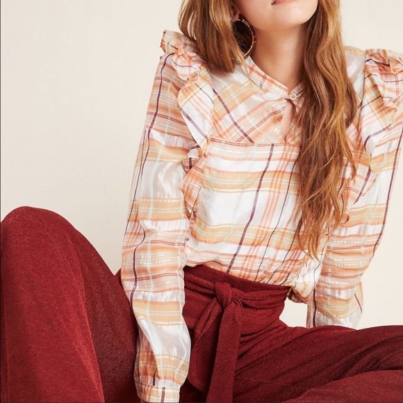 Anthropologie Tops - Anthropologie Current Air Polly Ruffled-Peasant L